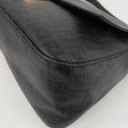 FENDI Zucchino Mamma Baguette PVC Leather Bag Black 8BR001
