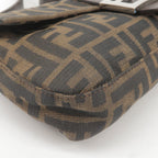 FENDI Zucca Mamma Baguette Canvas Leather Shoulder Bag 26424