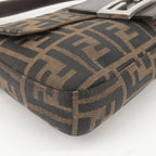 FENDI Mamma Baguette Zucca Canvas Leather Bag Beige 26424