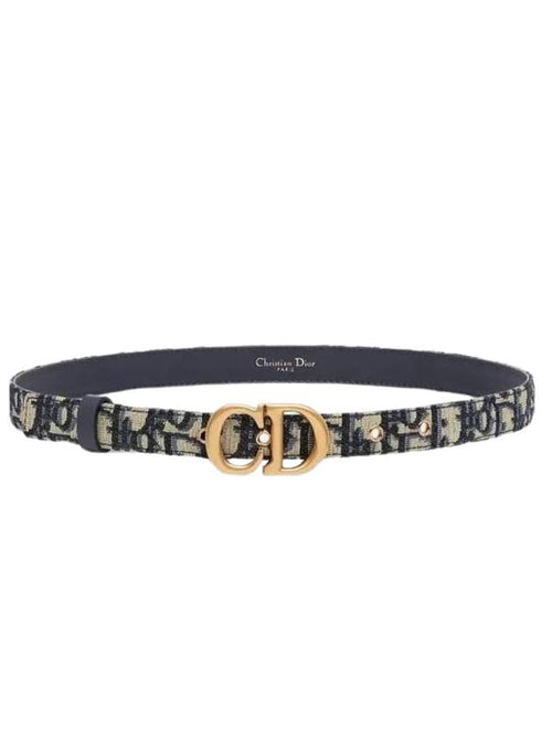 CD Icon Saddle Belt Blue Beige Dior
