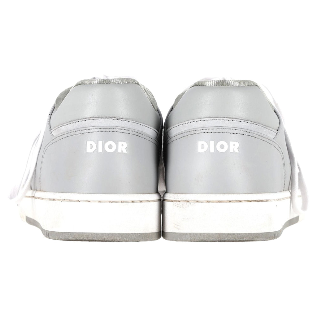 Dior B27 Low Top Sneaker in Grey Calfskin Leather