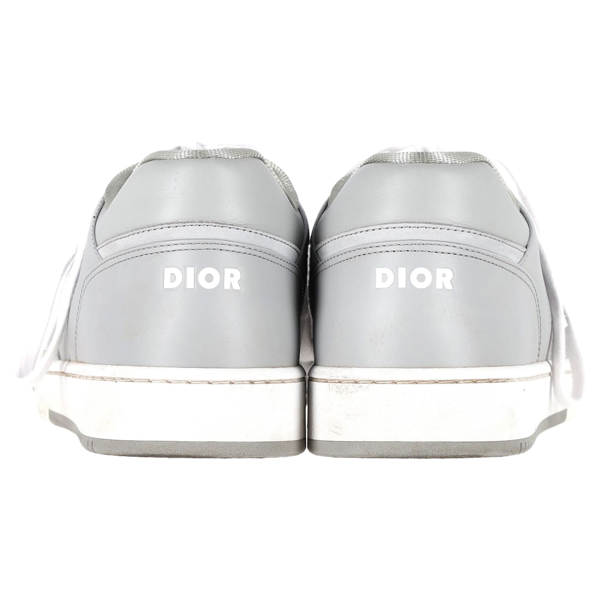 Dior B27 Low Top Sneaker in Grey Calfskin Leather