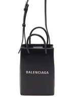 Balenciaga Logo Print Phone Holder Small Cross Bag Black