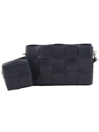 Bottega Veneta 741777 Intrecciato Pouch Cassette Cross Bag Navy 34313