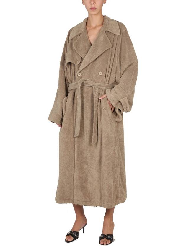 Balenciaga Terry Belted Trench Coat Green