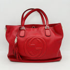 GUCCI Pebbled Calfskin Medium Soho Shoulder Bag Tabasco Red 2504211104