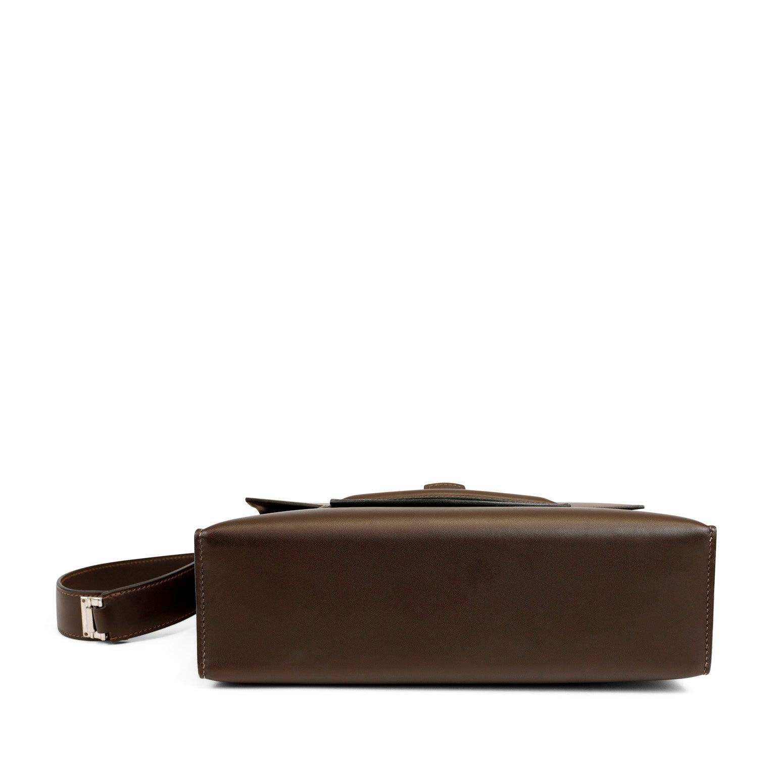 Hermes Espresso Evergrain Crossbody w/ Strap & Palladium Hardware