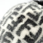 Fendi Mink Fox Fur Hat Black White #S