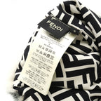 Fendi Mink Fox Fur Hat Black White #S