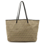 Fendi Zucchino Canvas Leather Tote Bag 8BH104