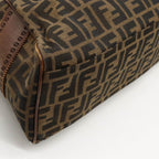 Fendi Zucca Etnico Nylon Canvas Leather Handbag