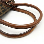 Fendi Zucca Etnico Nylon Canvas Leather Handbag