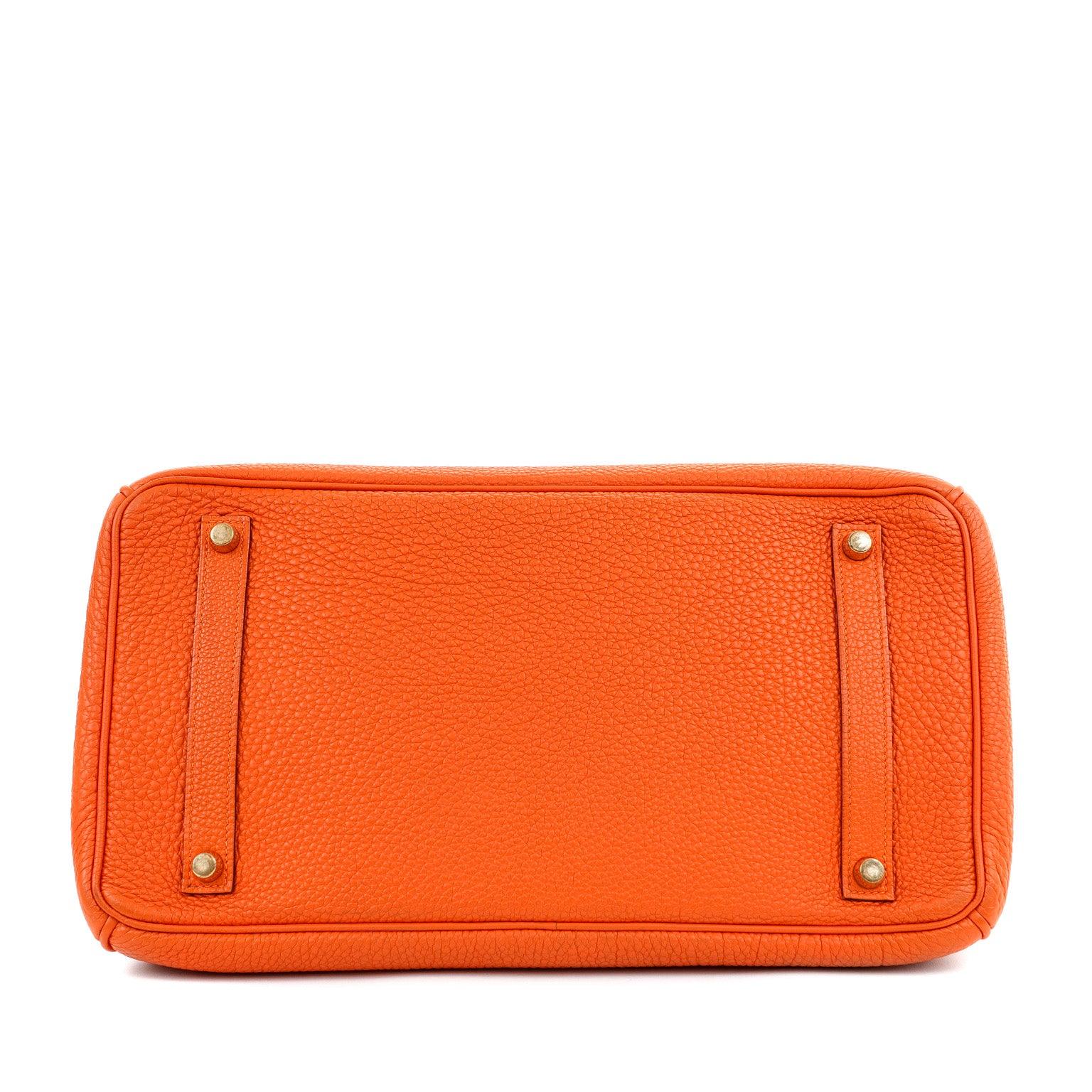 Hermes 35cm Orange Togo Birkin w/ Gold Hardware