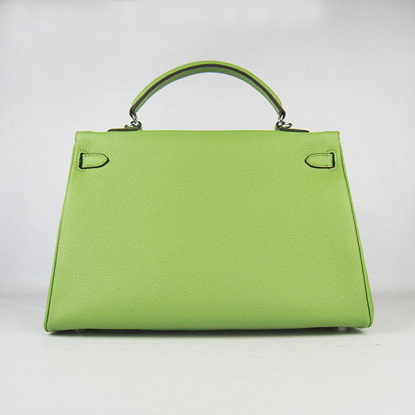 Hermes Kelly 35cm Togo Leather Handbag Green/Silver