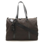 Fendi Zucchino Zucca Boston Bag Canvas Leather