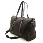 Fendi Zucchino Zucca Boston Bag Canvas Leather