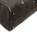 Fendi Zucchino Zucca Boston Bag Canvas Leather