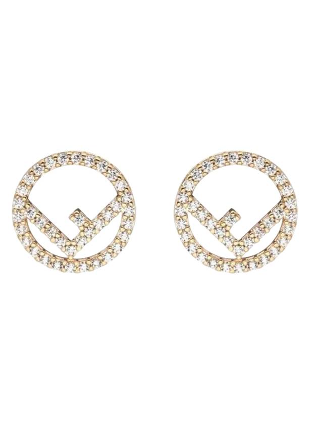Fendi F Is Fendi Crystals Earrings Gold