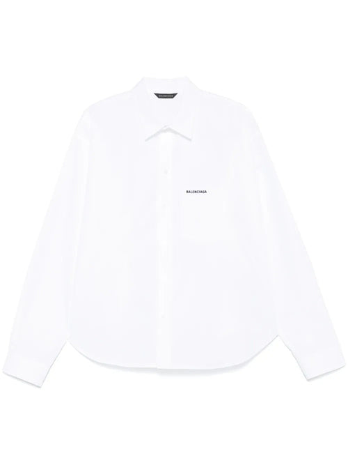 Balenciaga Women Logo-Embroidered Regular Shirt