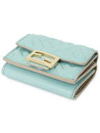 Fendi Baguette Micro Tri-fold Nappa Leather Half Wallet Light Blue