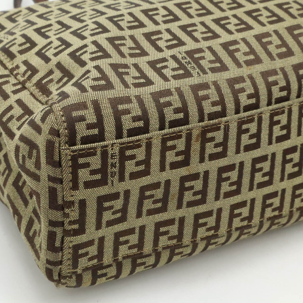 Fendi Zucchino Canvas Leather Mini Tote Bag
