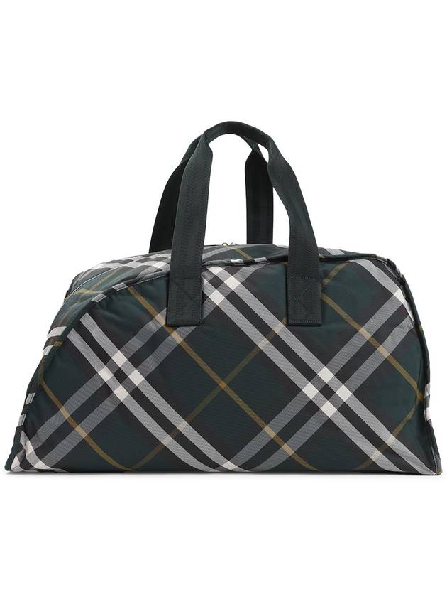 Burberry Shield Check Pattern Large Duffel Bag Green