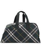 Burberry Shield Check Pattern Large Duffel Bag Green