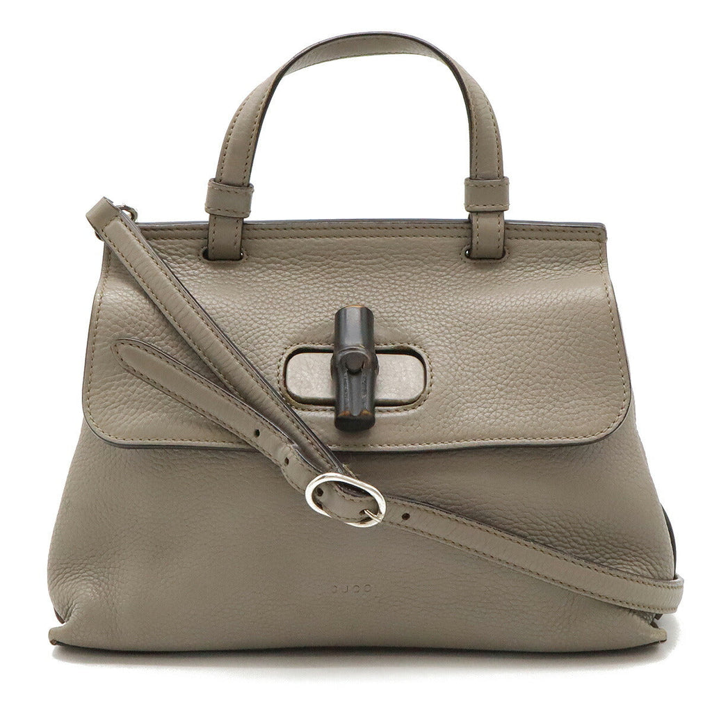 Gucci Leather Bamboo Daily 2way Bag 370831