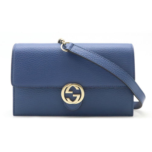 Gucci Leather Interlocking G Chain Wallet 2way Clutch Wallet 510314