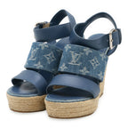 Louis Vuitton Monogram Denim Wedge Sandals