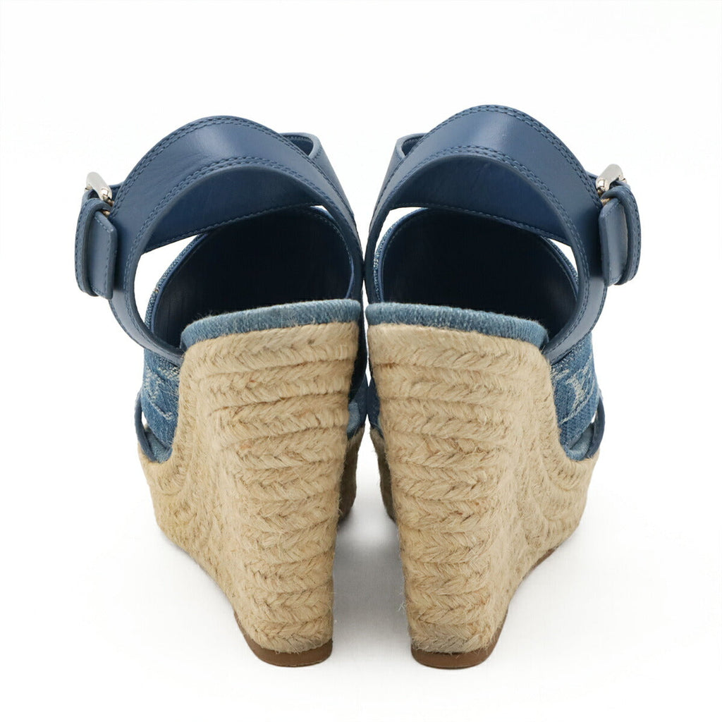 Louis Vuitton Monogram Denim Wedge Sandals