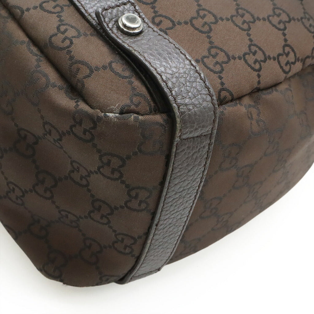 Gucci GG Nylon Leather 2way Tote Bag
