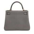Hermes 28cm Gris Etoupe Togo Kelly w/ Gold Hardware