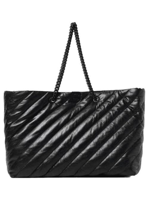 Balenciaga Crush Large Quilted Carry All Tote Bag Black