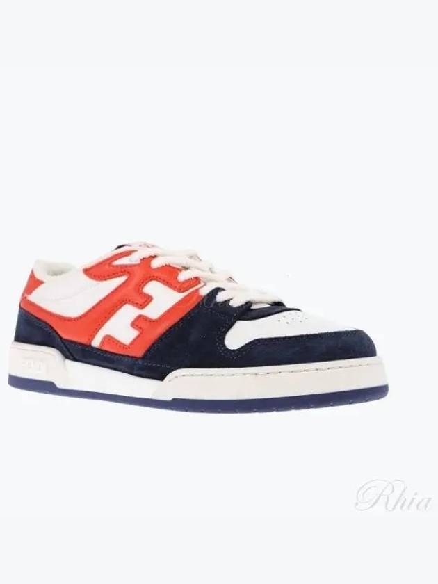 Fendi Match Suede Low Top Sneakers Blue Orange