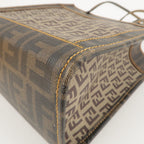 FENDI Zucca Zucchino PVC Leather Shoulder Bag Beige Brown 8BH189