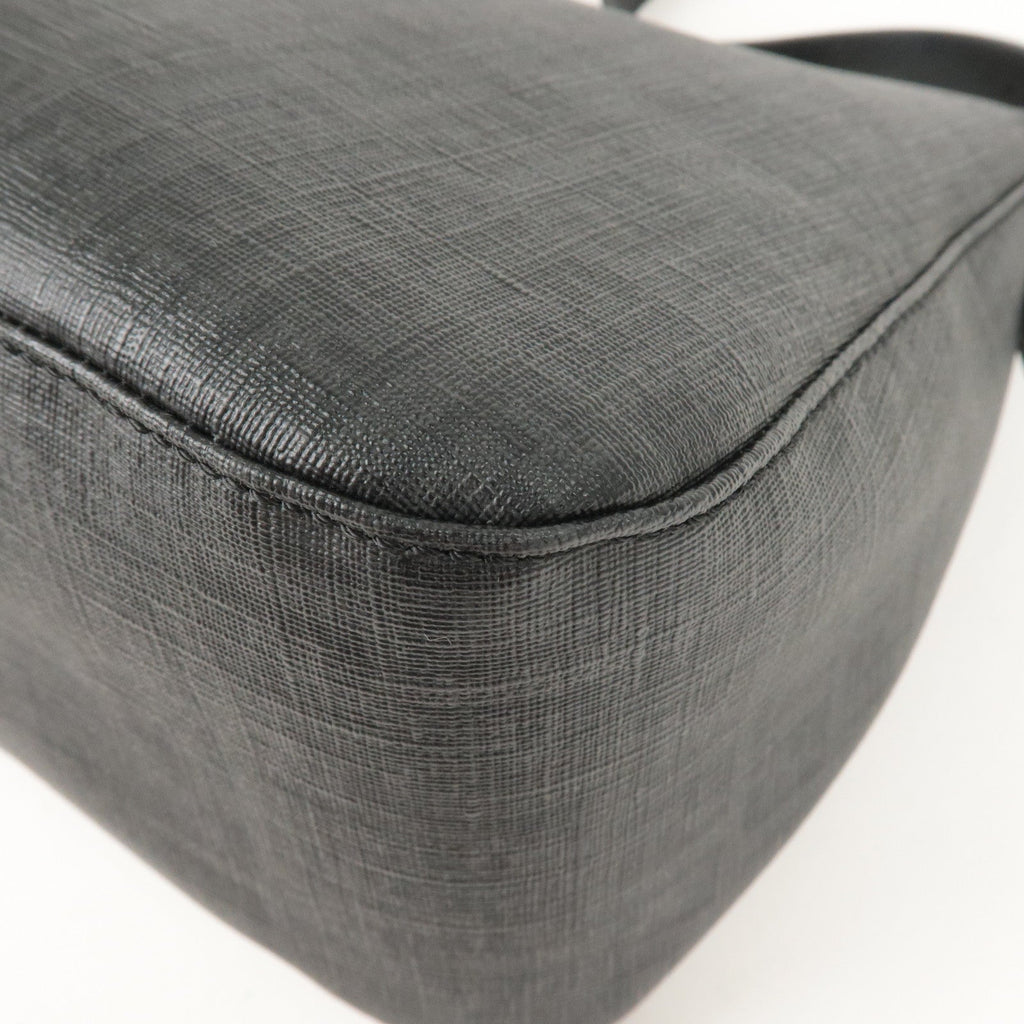 FENDI Zucchino Mamma Baguette Canvas Leather Shoulder Bag 8BR001