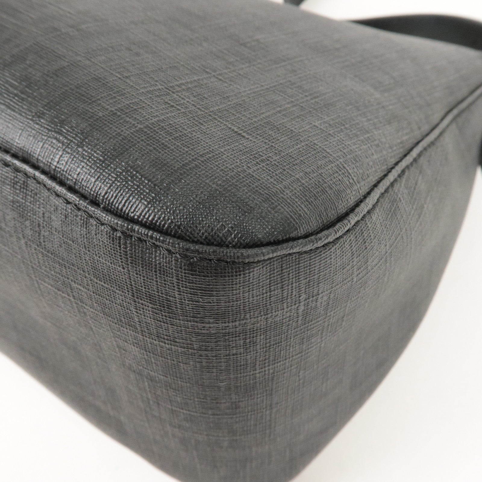 FENDI Zucchino Mamma Baguette Canvas Leather Shoulder Bag 8BR001