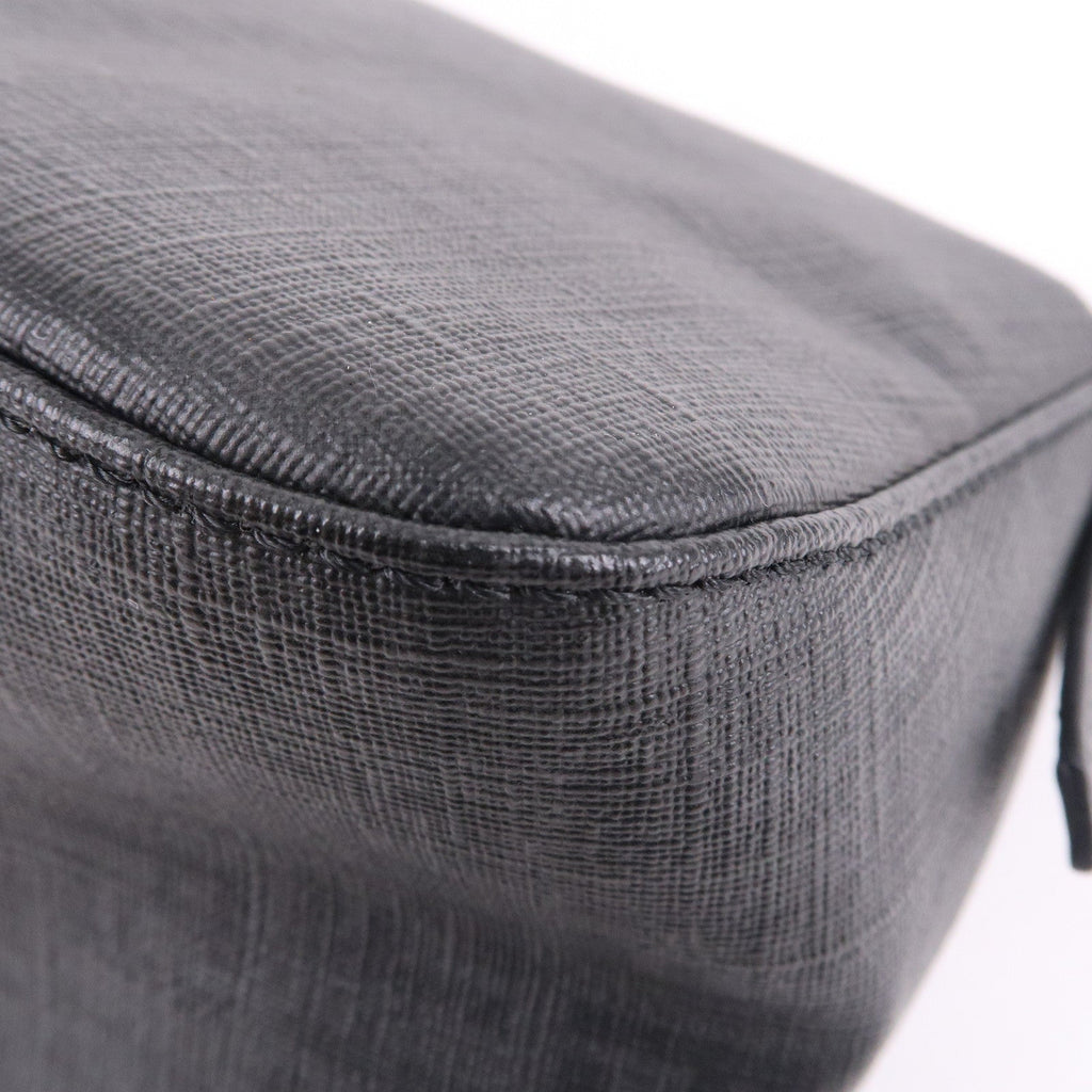 FENDI Zucchino Mamma Baguette PVC Leather Hand Bag Black 8BR180