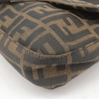 FENDI Zucca Mamma Baguette Canvas Leather Shoulder Bag 26424