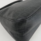 FENDI Zucchino Mamma Baguette PVC Leather Bag Black 8BR001