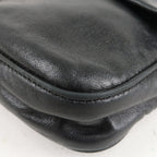 FENDI Mamma Baguette Leather Hand Bag Shoulder Bag Black Green