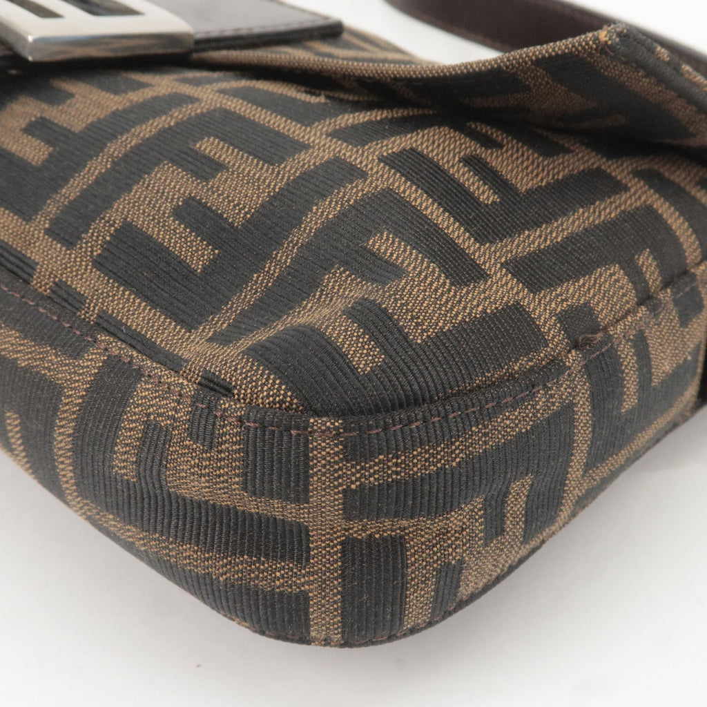 FENDI Mamma Baguette Zucca Canvas Leather Bag Beige 26424