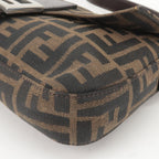 FENDI Mamma Baguette Zucca Canvas Leather Bag Beige 26424
