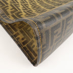 FENDI Zucca Mesh PVC Tote Bag Brown Black 8BH184