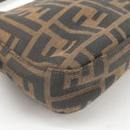 FENDI Zucca Mamma Baguette Canvas Leather Shoulder Bag 26424