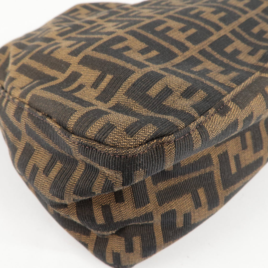 FENDI Zucca Mamma Baguette Canvas Leather Shoulder Bag 26325