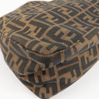 FENDI Zucca Mamma Baguette Canvas Leather Shoulder Bag 26325