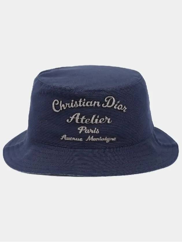 Atelier Logo Bucket Hat Blue Dior