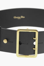 Dior Leather Dior Punk Belt With Golden Buckle 50Mm